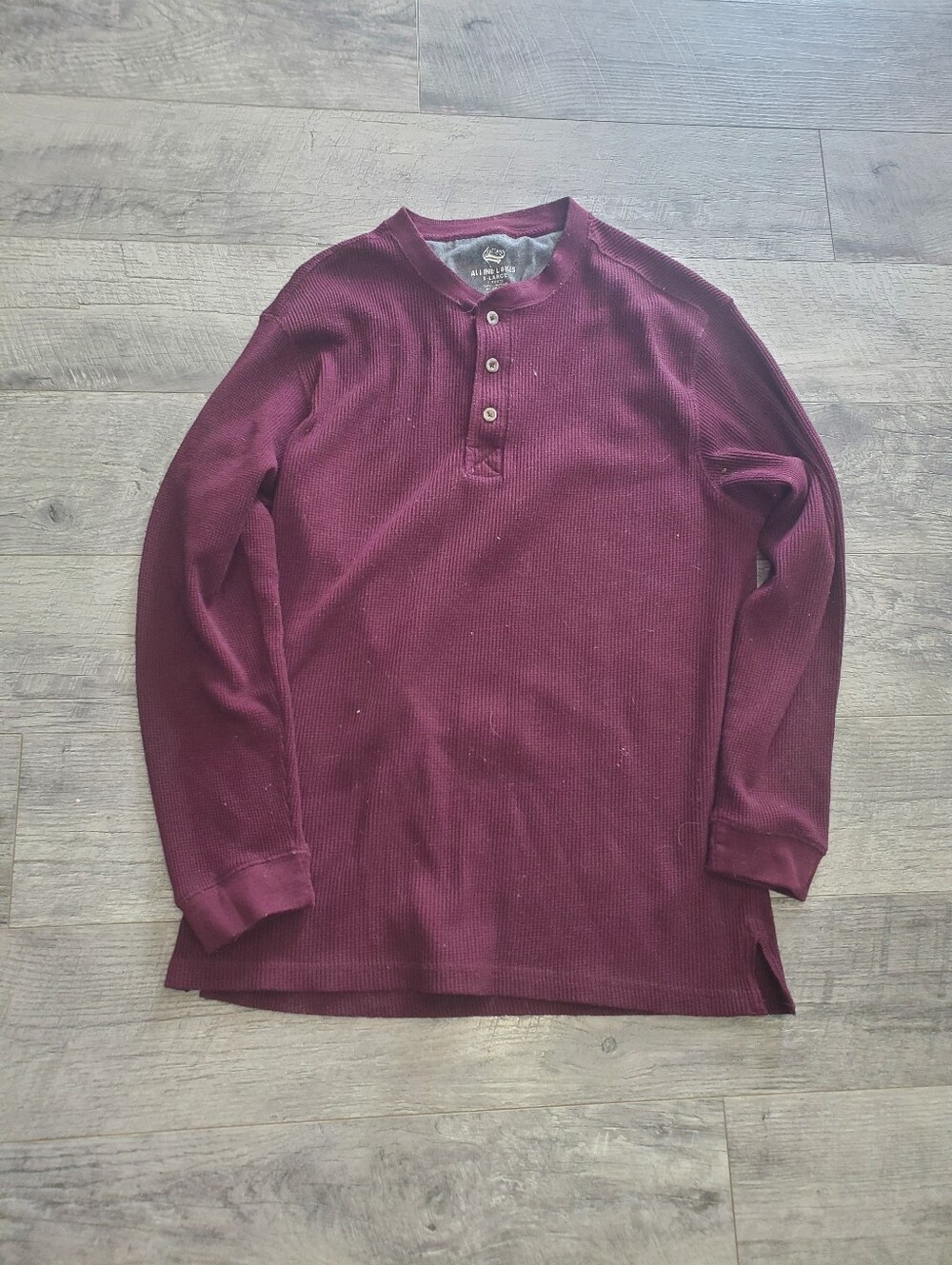 Maroon Long Sleeve Alpine Lakes Henley